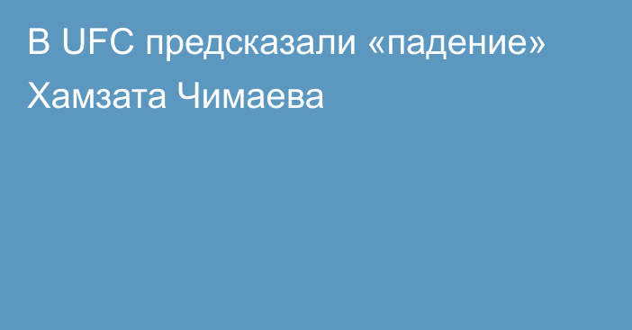 В UFC предсказали «падение» Хамзата Чимаева