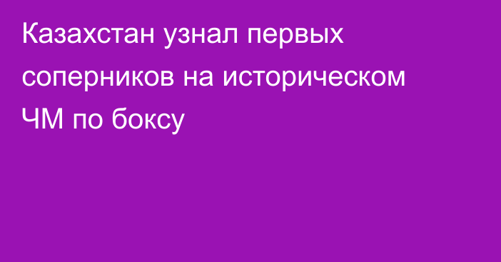 Казахстан узнал первых соперников на историческом ЧМ по боксу