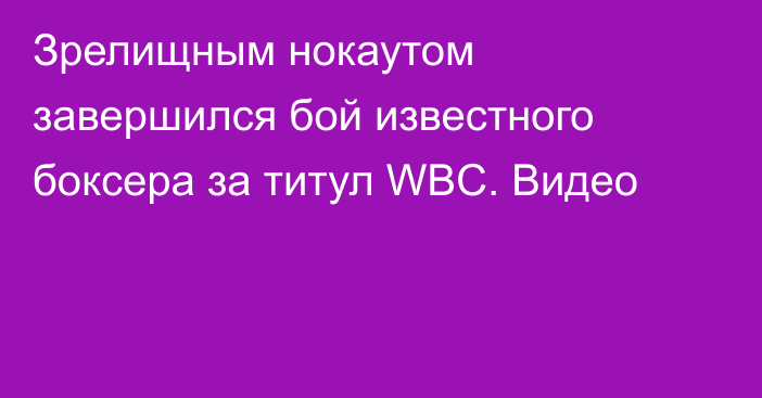 Зрелищным нокаутом завершился бой известного боксера за титул WBC. Видео