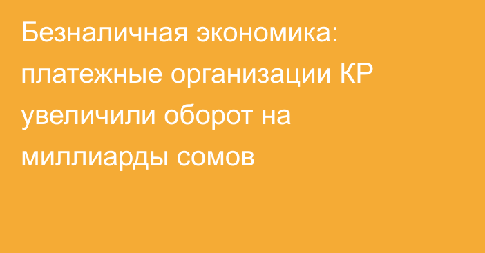 Безналичная экономика: платежные организации КР увеличили оборот на миллиарды сомов