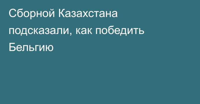 Сборной Казахстана подсказали, как победить Бельгию