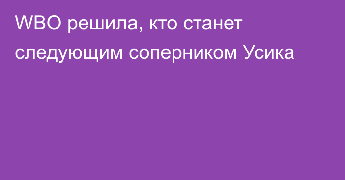 WBO решила, кто станет следующим соперником Усика
