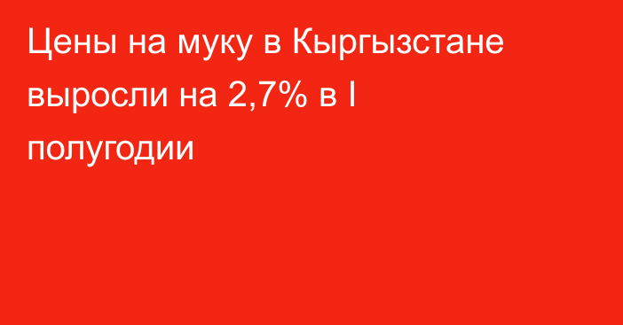 Цены на муку в Кыргызстане выросли на 2,7% в I полугодии