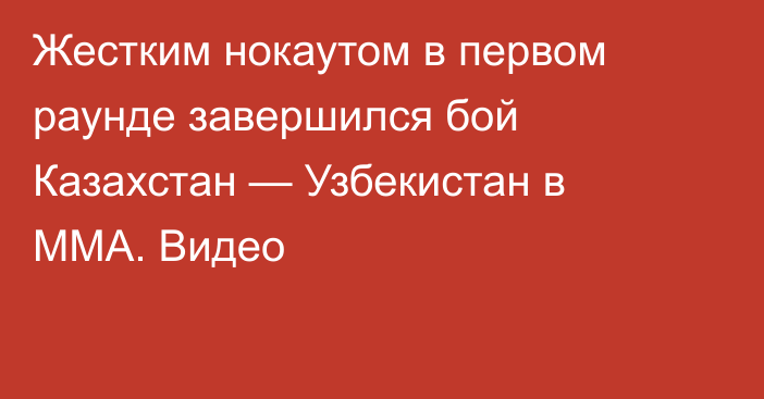Жестким нокаутом в первом раунде завершился бой Казахстан — Узбекистан в MMA. Видео