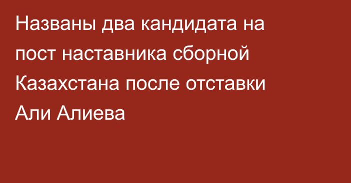 Названы два кандидата на пост наставника сборной Казахстана после отставки Али Алиева