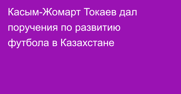 Касым-Жомарт Токаев дал поручения по развитию футбола в Казахстане