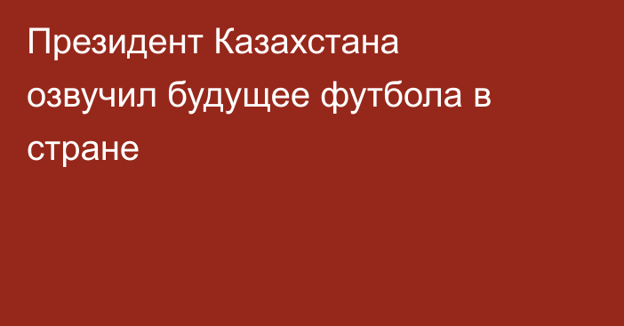 Президент Казахстана озвучил будущее футбола в стране