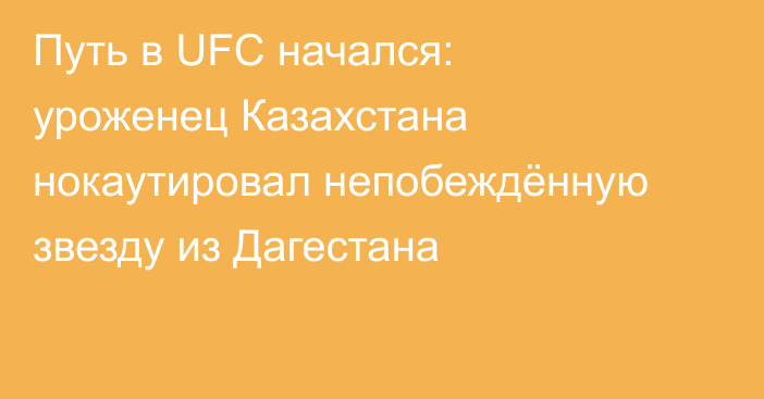 Путь в UFC начался: уроженец Казахстана нокаутировал непобеждённую звезду из Дагестана