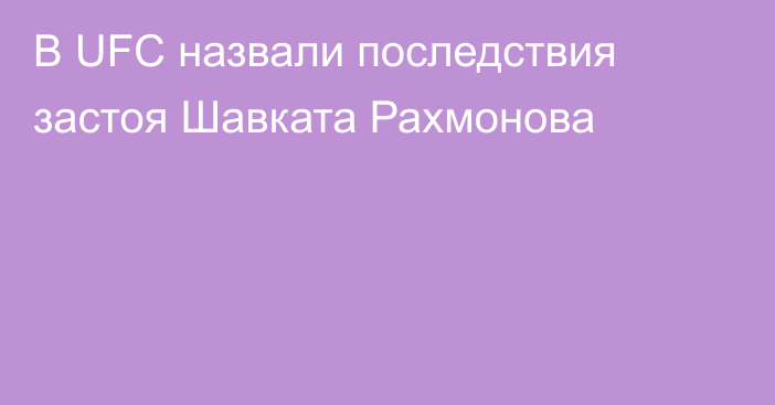 В UFC назвали последствия застоя Шавката Рахмонова