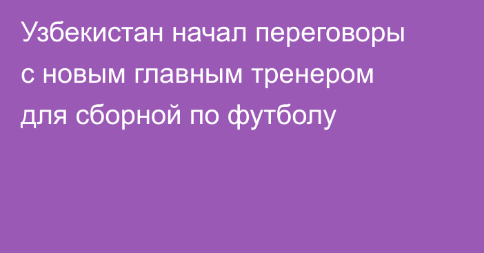 Узбекистан начал переговоры с новым главным тренером для сборной по футболу