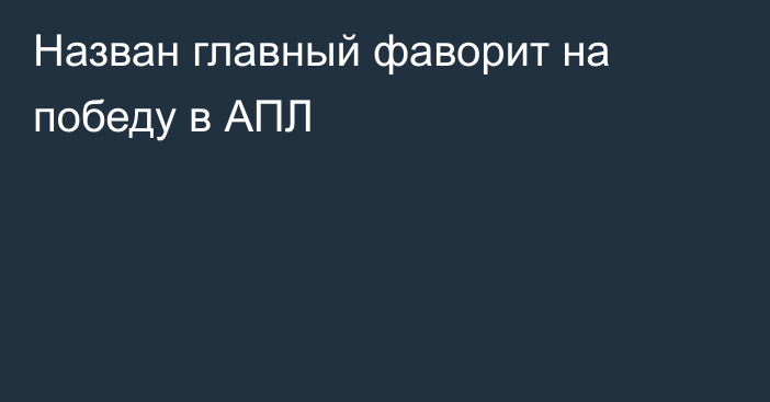 Назван главный фаворит на победу в АПЛ