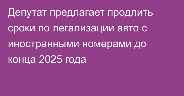 Депутат предлагает продлить сроки по легализации авто с иностранными номерами до конца 2025 года