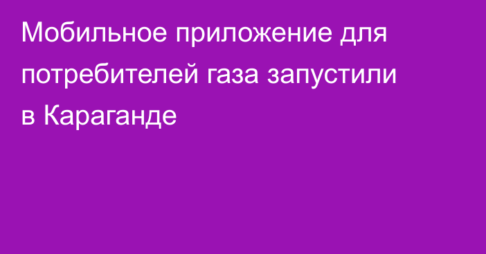 Мобильное приложение для потребителей газа запустили в Караганде