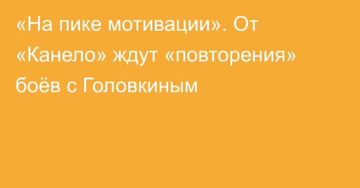 «На пике мотивации». От «Канело» ждут «повторения» боёв с Головкиным
