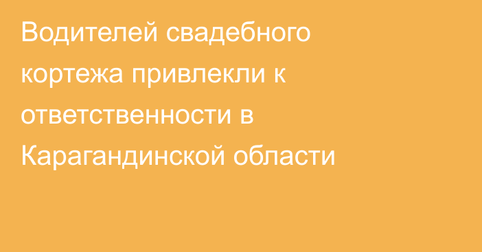 Водителей свадебного кортежа привлекли к ответственности в Карагандинской области