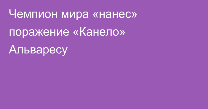 Чемпион мира «нанес» поражение «Канело» Альваресу