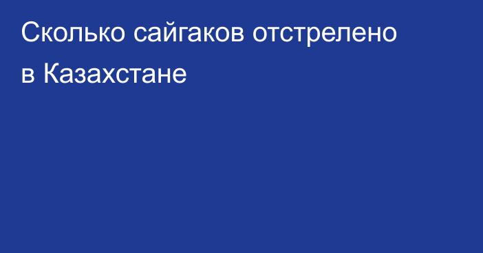 Сколько сайгаков отстрелено в Казахстане