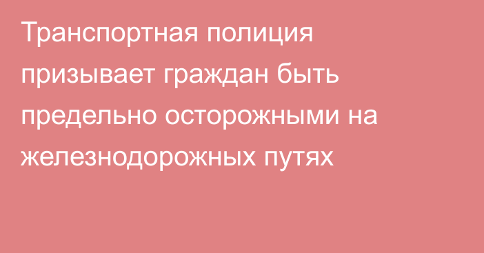 Транспортная полиция призывает граждан быть предельно осторожными на железнодорожных путях