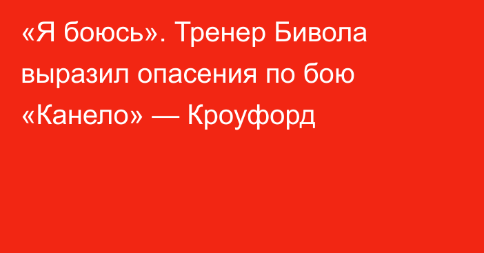 «Я боюсь». Тренер Бивола выразил опасения по бою «Канело» — Кроуфорд