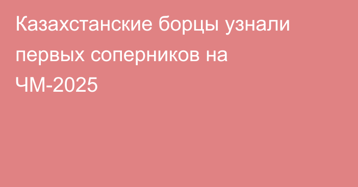 Казахстанские борцы узнали первых соперников на ЧМ-2025