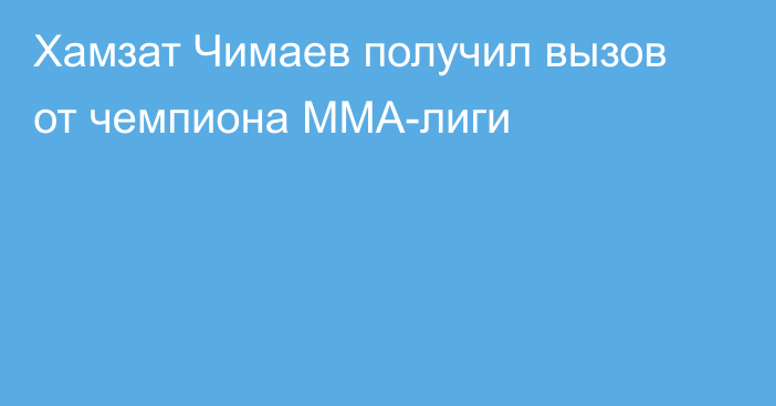 Хамзат Чимаев получил вызов от чемпиона ММА-лиги