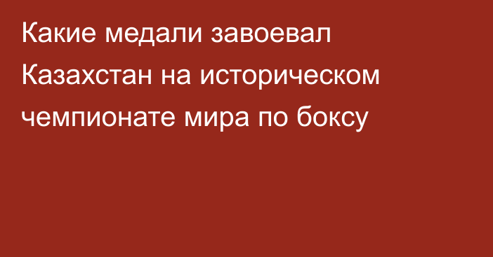 Какие медали завоевал Казахстан на историческом чемпионате мира по боксу