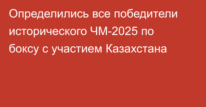 Определились все победители исторического ЧМ-2025 по боксу с участием Казахстана