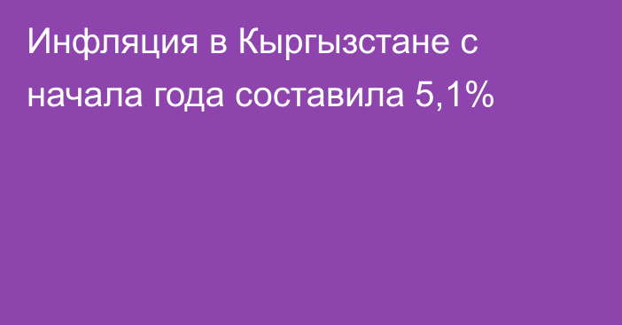 Инфляция в Кыргызстане с начала года составила 5,1%