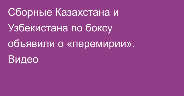 Сборные Казахстана и Узбекистана по боксу объявили о «перемирии». Видео