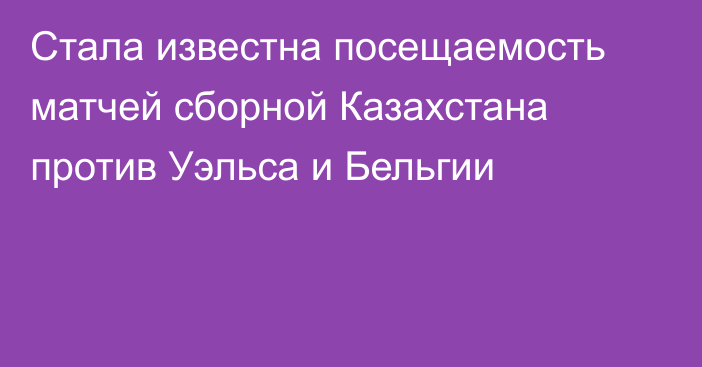 Стала известна посещаемость матчей сборной Казахстана против Уэльса и Бельгии