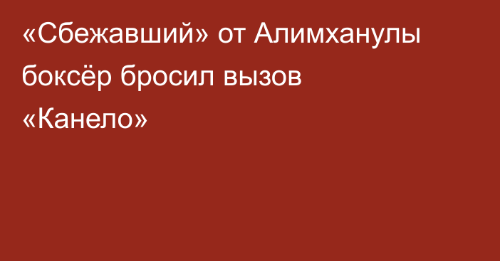 «Сбежавший» от Алимханулы боксёр бросил вызов «Канело»