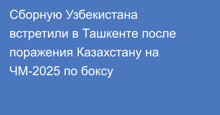 Сборную Узбекистана встретили в Ташкенте после поражения Казахстану на ЧМ-2025 по боксу