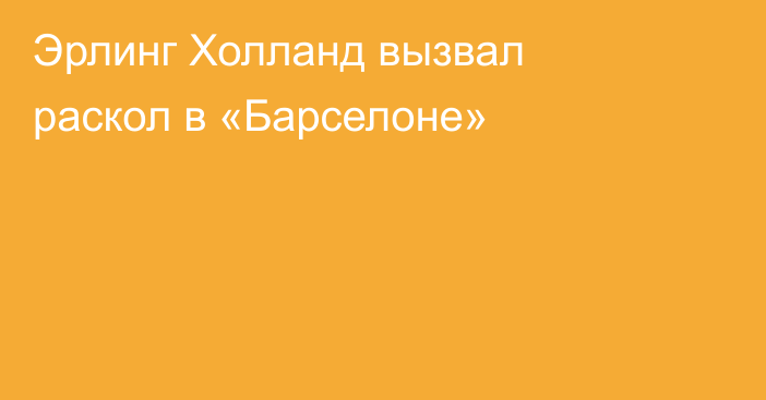 Эрлинг Холланд вызвал раскол в «Барселоне»