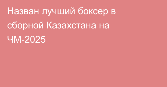 Назван лучший боксер в сборной Казахстана на ЧМ-2025