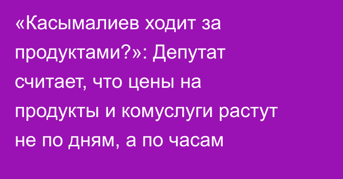 «Касымалиев ходит за продуктами?»: Депутат считает, что цены на продукты и комуслуги растут не по дням, а по часам