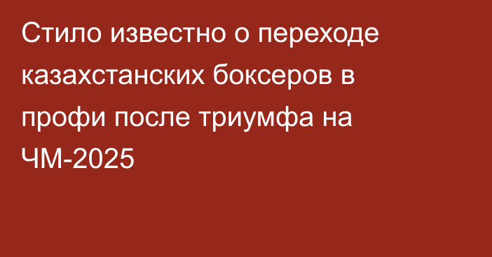 Стило известно о переходе казахстанских боксеров в профи после триумфа на ЧМ-2025