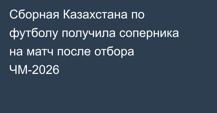 Сборная Казахстана по футболу получила соперника на матч после отбора ЧМ-2026
