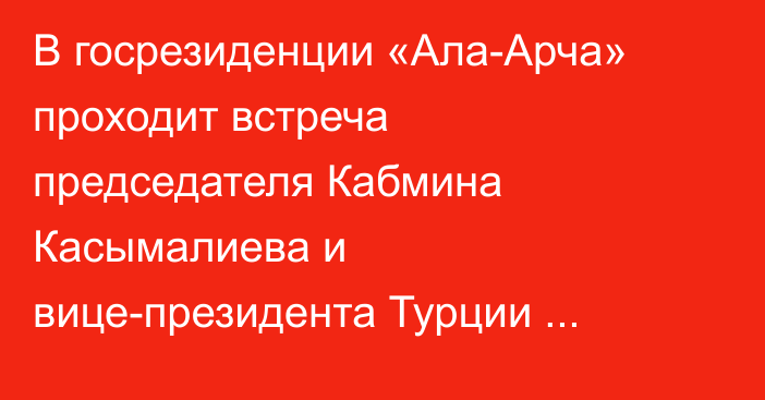 В госрезиденции «Ала-Арча» проходит встреча председателя Кабмина Касымалиева и вице-президента Турции Йылмаза