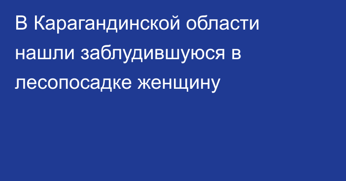 В Карагандинской области нашли заблудившуюся в лесопосадке женщину