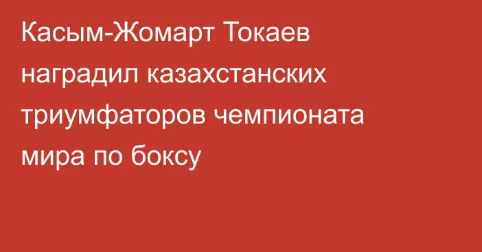 Касым-Жомарт Токаев наградил казахстанских триумфаторов чемпионата мира по боксу