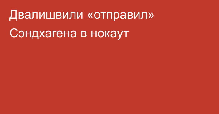 Двалишвили «отправил» Сэндхагена в нокаут