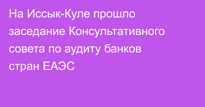 На Иссык-Куле прошло заседание Консультативного совета по аудиту банков стран ЕАЭС