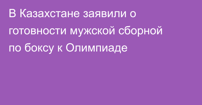 В Казахстане заявили о готовности мужской сборной по боксу к Олимпиаде