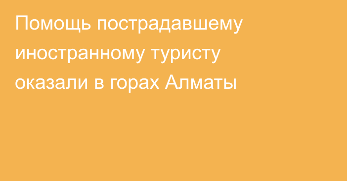 Помощь пострадавшему иностранному туристу оказали в горах Алматы