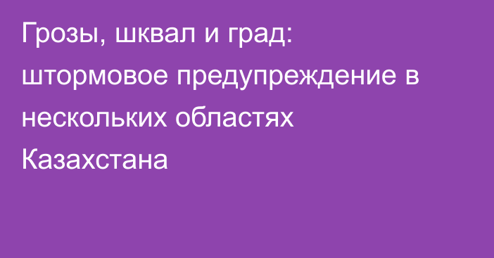 Грозы, шквал и град: штормовое предупреждение в нескольких областях Казахстана