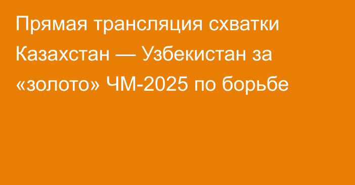 Прямая трансляция схватки Казахстан — Узбекистан за «золото» ЧМ-2025 по борьбе