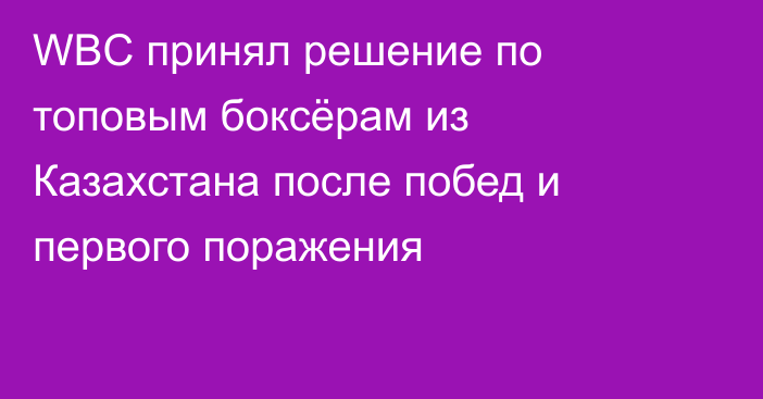 WBC принял решение по топовым боксёрам из Казахстана после побед и первого поражения