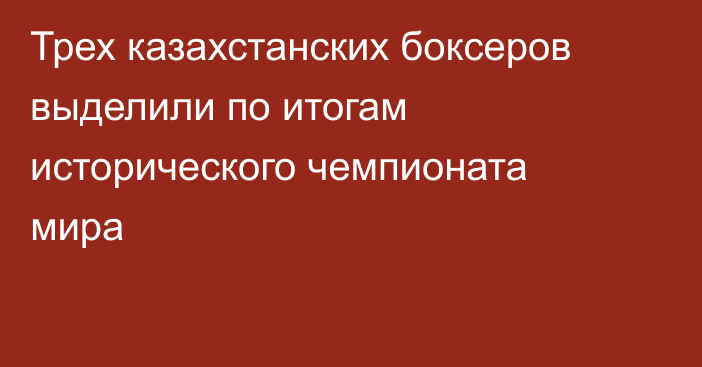 Трех казахстанских боксеров выделили по итогам исторического чемпионата мира