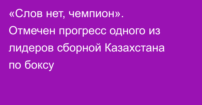 «Слов нет, чемпион». Отмечен прогресс одного из лидеров сборной Казахстана по боксу