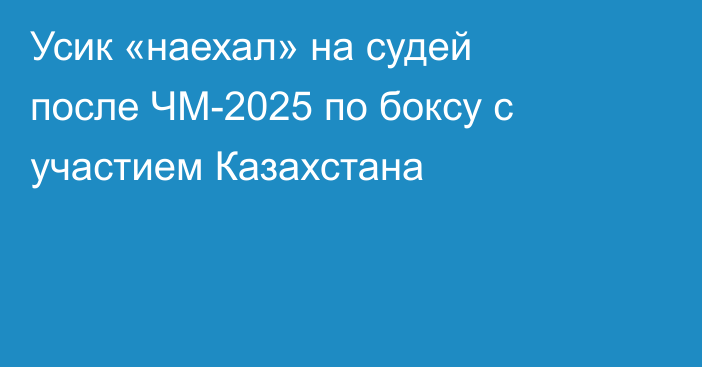 Усик «наехал» на судей после ЧМ-2025 по боксу с участием Казахстана